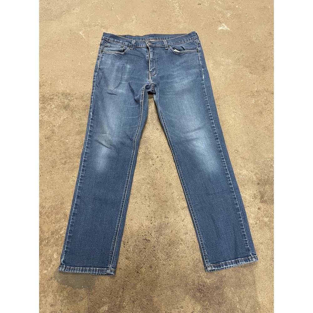 Levis 541 Jeans Mens 34x32 Medium Wash Blue‎ Athletic Tapered Stretch Zip Fly